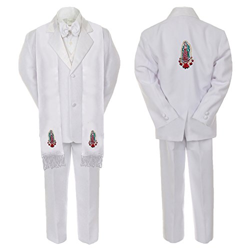 Image of New Born Baby Boy Teen Christening Suit Gold Virgin Mary on Stole & Back SM-20