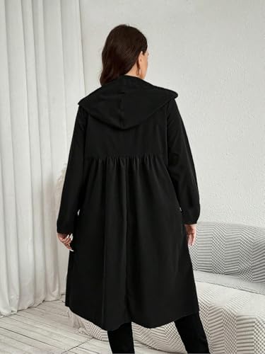 Plus Size Casual Loose-Fit Woven Jacket, Fall & Winter Moderate Fabric Coat, Comfortable Daily Wear Outerwear for Women2