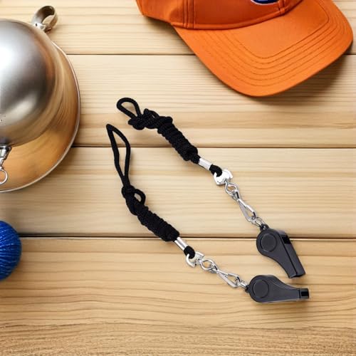 Silbatos deportivos de plástico con cordón negro x10 miniatura 7