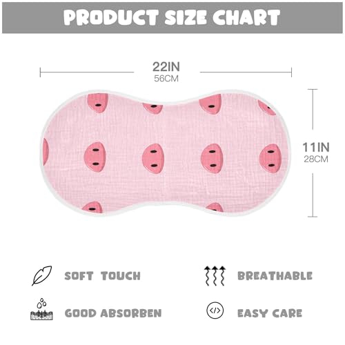 xigua Cartoon Pig Baby Burp Cloths for Newborn Boys and Girls 1 Pack, Soft & Absorbent Cotton Baby Burp Cloth, Baby Washcloths, Newborn Towel, Burp Rags4
