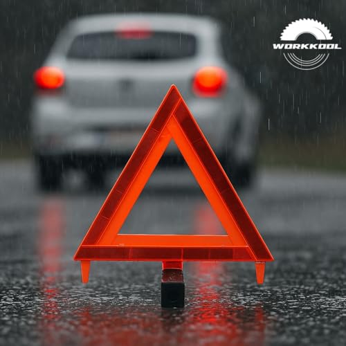 Image of 9 Pack Foldable Warning Reflective Triangles with Carrying Case, Heavy Base Roadside Triangles for Vehicles Breakdown, Safty Reflector DOT Approved(Sand Filled)