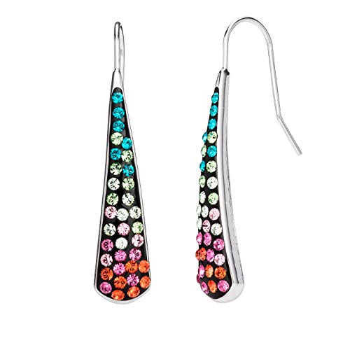 CRYSTALOGY Jewelry for Women, Sterling Silver Multi Colored Swarovski Crystal Earrings