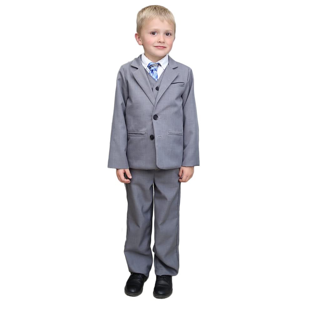 3-częściowe garnitury chłopięce slim fit, klasyczny chłopięcy, formalny garnitur, sukienka na wesele, ŻÓŁTY, 14 lat