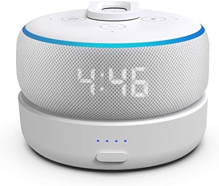 GGMM D3 Battery Base for Dot 3rd Gen to Add Portability for Dot, White (Not Include Dot 3rd)