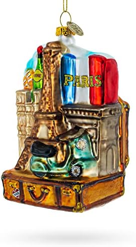 Paris Eiffel Tower Travel Keepsake Blown Glass Christmas Ornament - Image 5