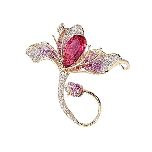 Broche femme en forme de tulipe rouge : le cadeau de Noël idéal pour une mère élégante