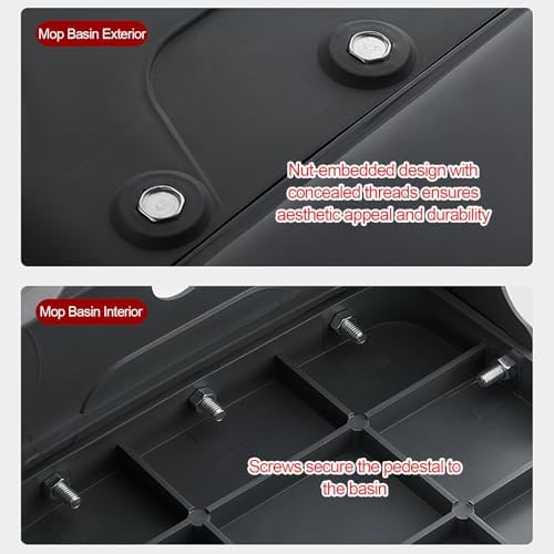 Black Commercial Mop Sink - Durable Plastic Floor Cleaning Basin for Restaurants, Offices & Commercial Spaces - Freestanding Small Sink for Indoor/Outdoor Use