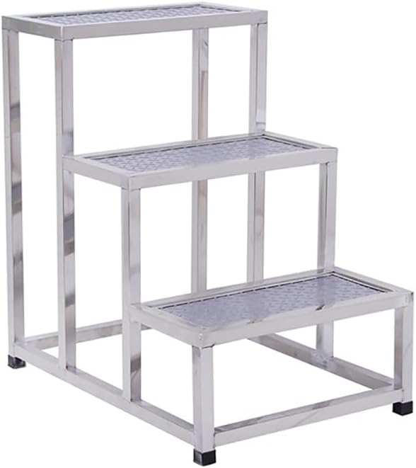 304 Stainless Platform Bench Industrial Ladder, Medical Step Stool, Non-Slip Pedal, 440Lbs Capacity, Suitable for Beauty Salon/Clinic/Hospital/Lab,Red s