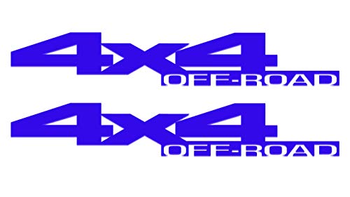 Image of 2 x Blue 4X4 Off Road Single Color Vinyl Decals Fits Dodge Ram