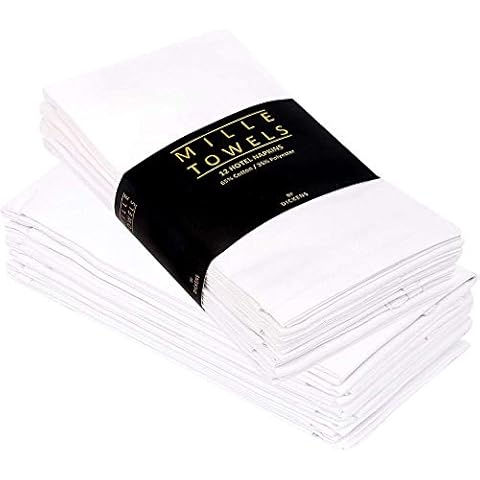 Kitchen Cloth Napkins (18 inches x 18 inches) 12 Pack Luxuriously Soft & Hotel Quality Cotton Napkins Perfect for Events, Hotel & Home Use (White) by JRI® Cover