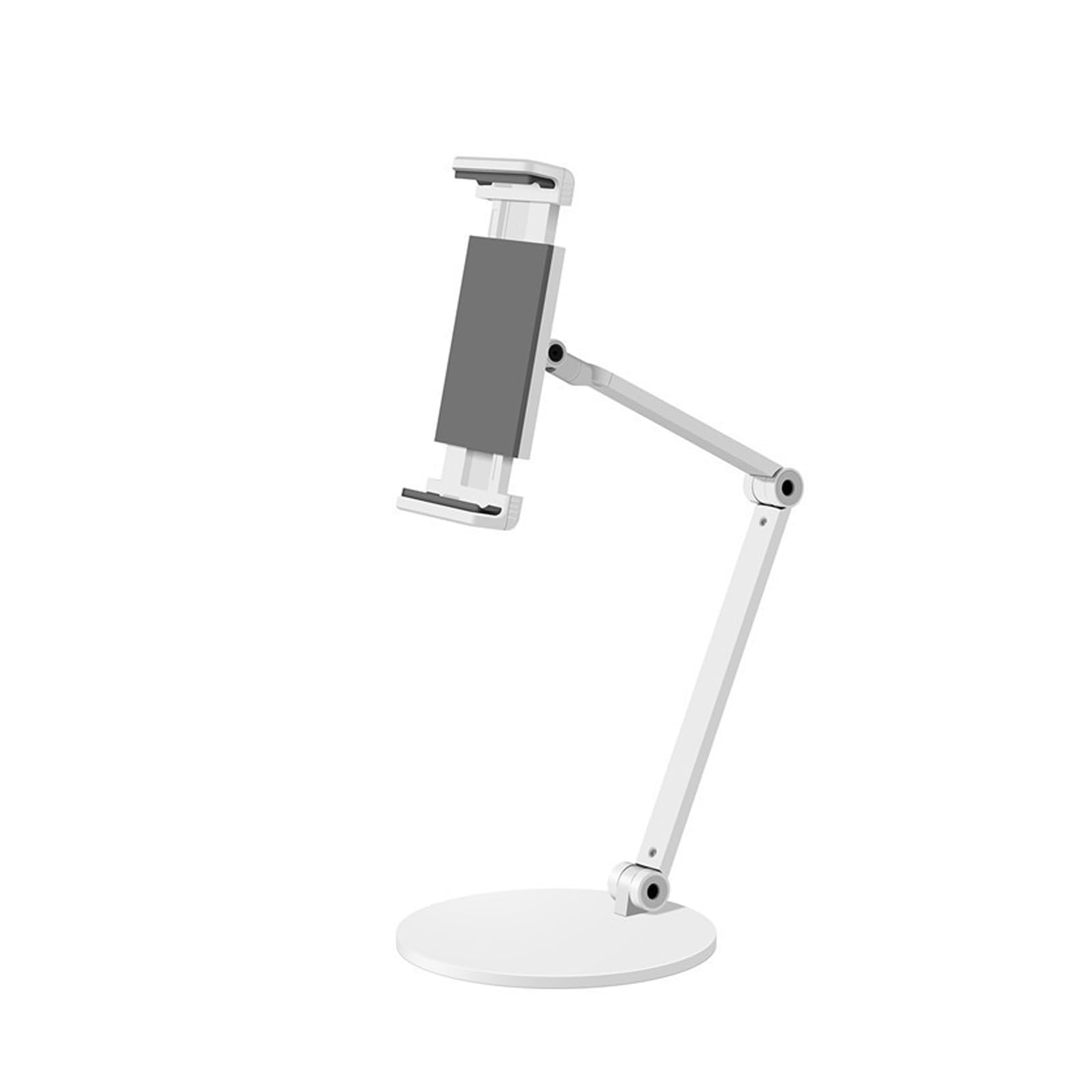 Soporte de aluminio para tablet con rotación de 360 grados, base antideslizante para dispositivos de 4.7 a 12.9 pulgadas, soporte antideslizante para tabletas de escritorio