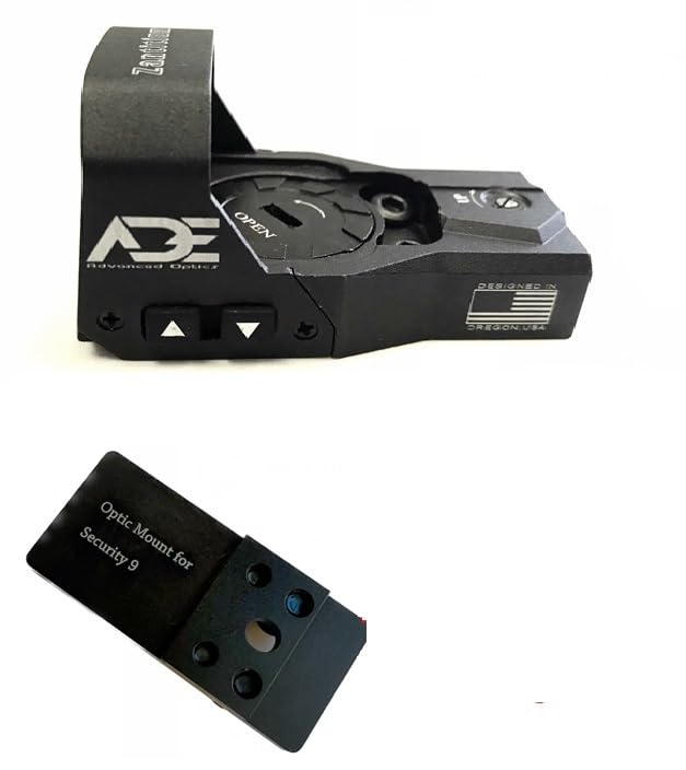 Ade Advanced Optics ZANTITIUM RD3-015 Red Dot Reflex Sight + Optic Mounting Plate for Ruger Security 9 Pistol + Standard Picatinny Mounting Plate