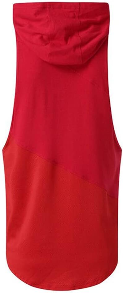 Sleeveless Solid Shirt with Hoody Patchwork Gym Clothing Fitness Men Bodybuilding Stringer Tank Tops Hoodies Singlets
