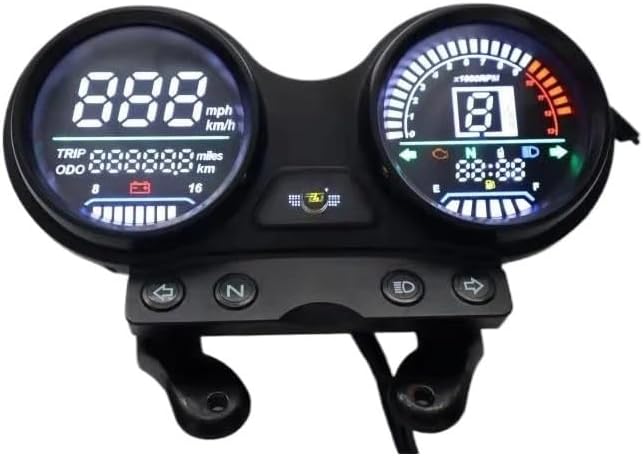 Motorcycle Odometer Gauge Motorcycle Tachometer Odometer LED Digital RPM Gauge Instrument With Bracket For YBR125