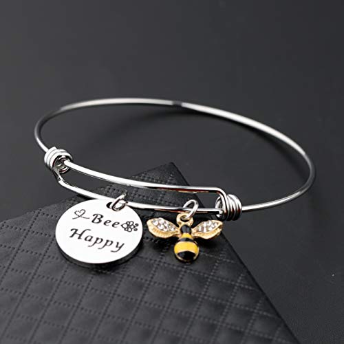 WUSUANED Honey Bee Bracelet Charm Good Luck Gift Jewelry Inspirational For Bee Lovers4