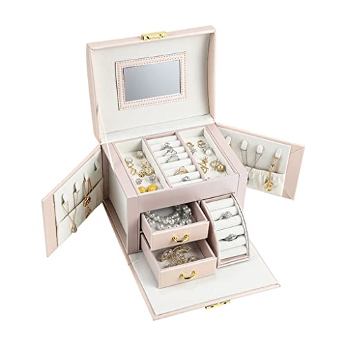Joyero para Damas, Caja de Almacenamiento de Collares, Anillos y Pendientes de Varias Capas