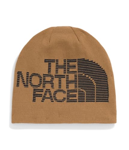 The North Face Reversible Highline Beanie | Classic Fit, Double Sided Winter Hat for Men & Women, Oversized Logo, Utility Brown/TNF Black, One Size