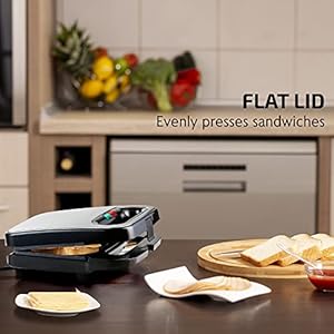OVENTE Electric Sandwich Maker with Non-Stick Plates, Indicator Lights, Cool Touch Handle, Easy to Clean and Store, Perfect for Cooking Breakfast, Grilled Cheese, Tuna Melts and Snacks, Black GPS401B 5 41VaUStVSvL. SS300