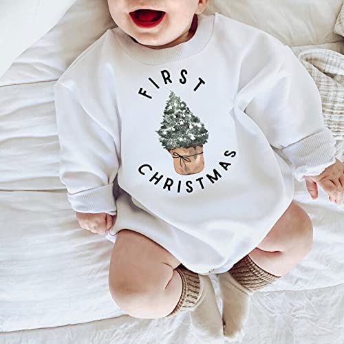 FYBITBO My First Christmas Baby Girl Boy Outfit Sweatshirt Romper Sweater Onesie Long Sleeve Bodysuit Fall Clothes2