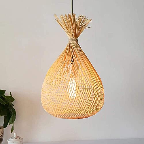 Lustre en bambou japonais plafonnier suspendu éclairage doux couloir