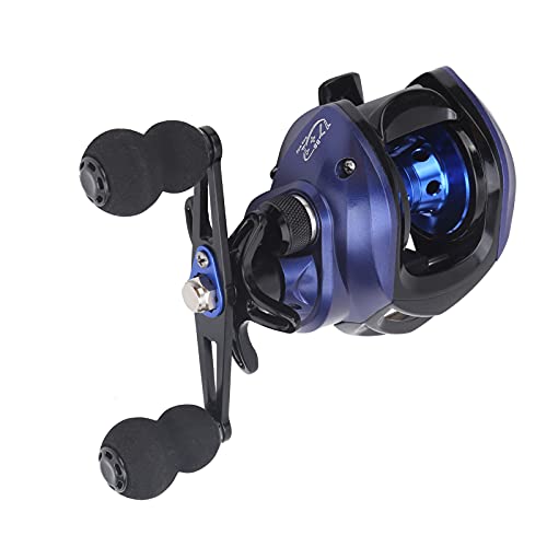 Compras Locas Carrete Baitcasting, práctico Carrete de 17 + 1 rodamientos Estable para Exteriores para Pescar(Rueda de la Mano Derecha)