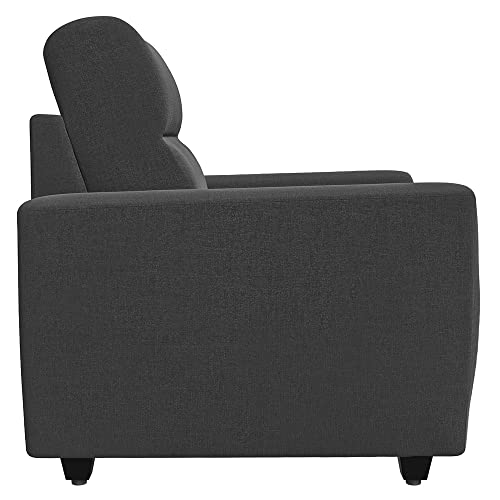 Image of Wakefit Sofa Set | 3 Year Warranty | Sofa 1 Seater, 1 Seater Sofa for Living Room, Wooden Sofa Set, Sofa Set Single Seater - Belize(Malphino : Smoke Grey)