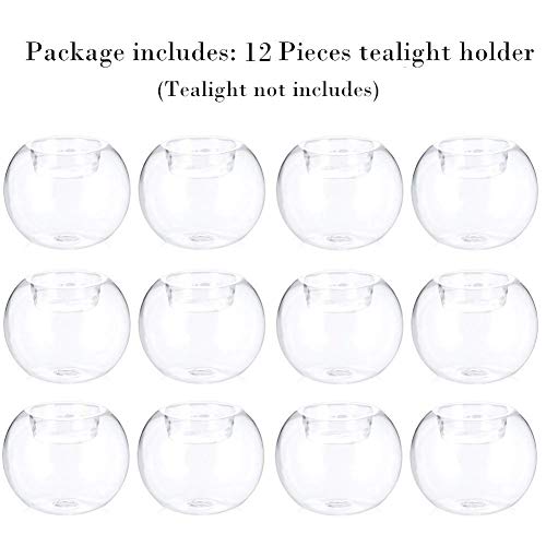 Sziqiqi Classic Clear Glass Tea Light Candle Holders Bulk Fit For Tiny Bud Vases For Home Decoration, Wedding Candle Centerpieces Diy Crafting (Pack Of 12) #TOP6