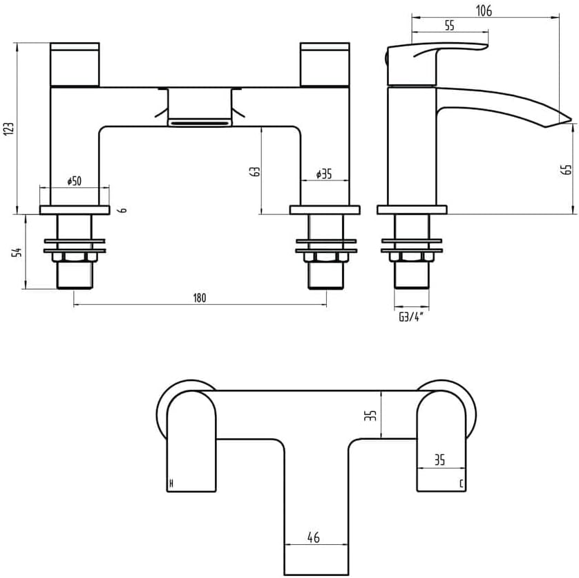 Noir Bath Filler, Black - Image 3