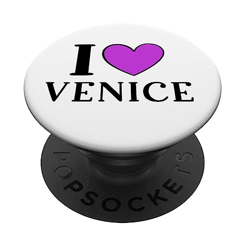 I Love Heart Venice Italy Proud Italian Holiday Souvenir PopSockets Swappable PopGrip, Black