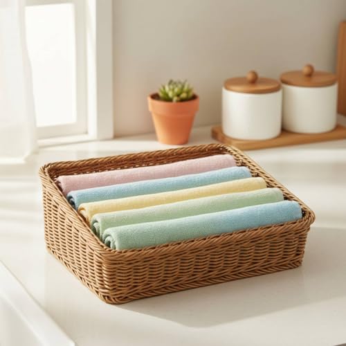 Cesto de panadería inclinado marrón de 40-30-8-14 cm para comercio 7