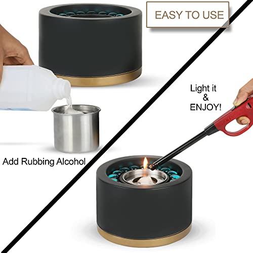 Soft Glow Fire Pits Concrete Tabletop Fire Pit, Clean Burning Portable Fireplace #TOP3