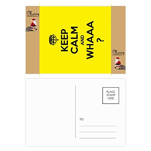 Cartes postales Keep Calm Père Noël jaune à glisser dans vos paquets cadeaux