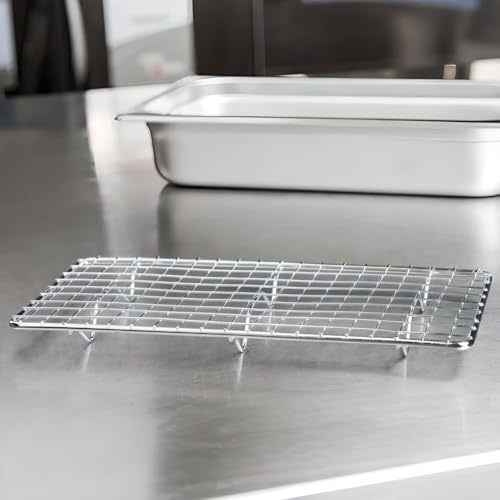 OCS Parts 5\" x 10\" Stainless Steel Pan Grate for 1/3 Size Steam Table Pans | Footed Cooling Pan Grate for Steam Tables, Baking, and Hotel Pans