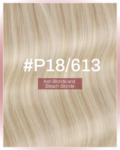 Image of Moresoo Blonde Tape in Weft Human Hair Extensions, 16 Inch, 65g, 2pcs | Ash Blonde Mix Bleach Blonde, Genius Weft Tape in Extensions, Wide Tape Weft, Remy Human Hair, Seamless Natural Blend