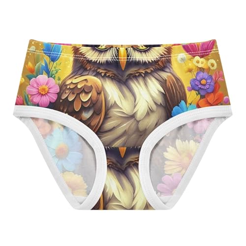 Toddler Underwear Floral 2t Cotton Panties Little Girl Pattern Undies Kids Briefs Owl Yellow Floral