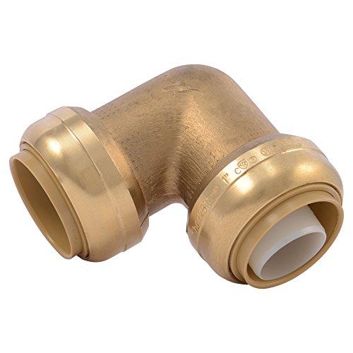 SharkBite U260LFA 90 Degree Elbow, Plumbing Pipe Connector, PEX Fittings, Push-to-Connect, Copper, CPVC, HDPE, 1 Inch