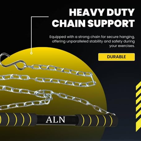 ALN® Height Increase Pull Up Bar for Chin Up Hanging Rod | 120 KG Capacity | Home/Gym Equipment | For Kids Height Increaser | Fitted with Heavy Duty Chain Sangal | Best Exerciser for Kids 3