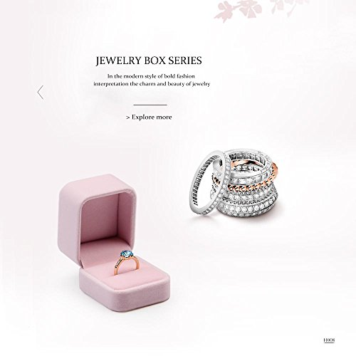 Oirlv Boite a Bijoux en Velours Rose,Utilisée pour Le Mariage,Les FiançAilles,La Boîte Cadeau d'anniversaire,L'Affichage de Bijoux de Comptoir de Centre Commercial – Image 3