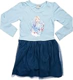 Disney Frozen ELSA Mädchenkleid Tüllrock Kindergeburtstag Partykostüm Prinzessinnenkleid mit ELSA Geschenk für Mädchen 2 bis 6 Jahre (as3, Numeric, Numeric_98, Numeric_104, Regular, blau, 98/104)
