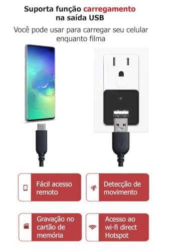 Câmera Espiã Carregador De Celular Discreto Infidelidade Secreta Disfarçada De Carregador IP Wifi 10