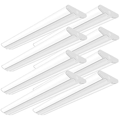 ANTLUX 4FT LED Wraparound Light Fixture 50W Ultra Slim LED Shop Lights for Garage, 5500LM, 4000K Neutral White, No Glare, 4 Foot Flush Mount Office Ceiling Strip Light for Workshop Kitchen, 8 Pack Cover