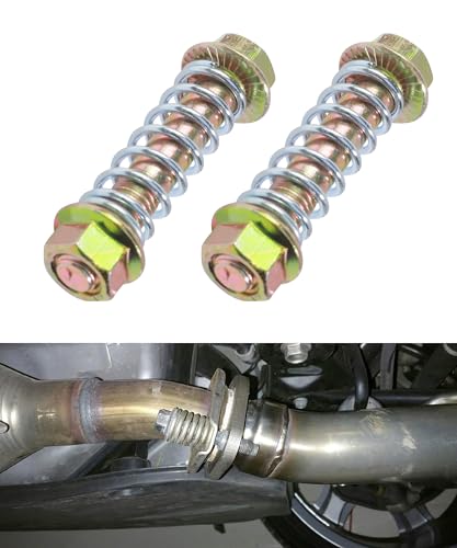SCUARI 2PCS Automobile Exhaust Bolts and Springs,Car Accessories,M10-1.5x67mm Automotive Exhaust Spring Bolt and Nut Hardware Repair Replacement Kit,Suitable for Most Cars,Trucks,SUVs,Motorcycles