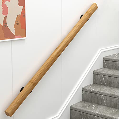2Ft Wooden Stair Handrails, Hand Railings For Stairs Indoor Outdoor, Sturdy Safety Wall Mount Support, Non-Slip Staircase Handrail For Home Garden Corridor, Lofts Decking, Kindergarten Guardrail #TOP7