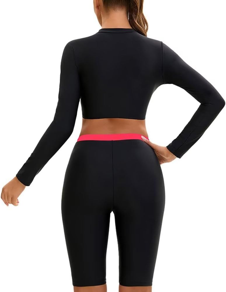 Women's Two Piece Long Sleeve Swimsuit Rash Guard Bathing Suit Surfing Swimwear,Bathing Suits for Women