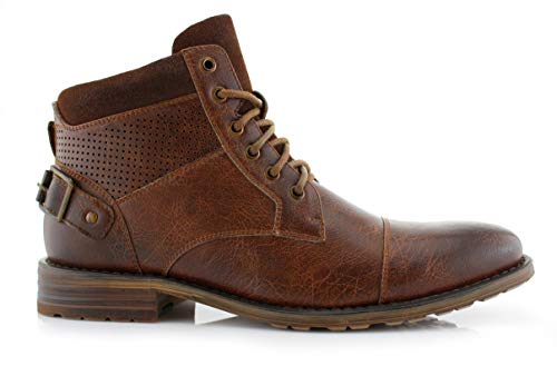 Image of Polar Fox Men's Casual Cap-Toe Ankle Boot Collection | Lace-Up Work, Combat, and Chukka Styles