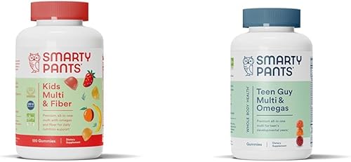 SmartyPants Gomitas multivitamínicas para niños y suplemento de fibra aceite de pescado Omega 3 (EPADHA) y gomitas multivitamínicas para