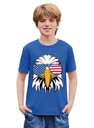 Image of BesserBay Unisex Kids July 4th Amarican Flag Top Patriotic Funny T-Shirt 6-14 Years