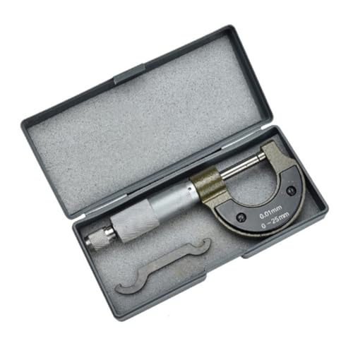 ULTECHNOVO Micrómetro de Tornillo 0-25 Mm Instrumento de Medición de Diámetro Exterior Alta Precisión Material de Aleación Diseño Profesional para Uso