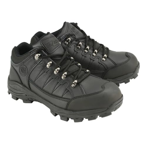 Image of Bazalt Men's Men's Black Leather Low Profile Shoes W /Steel Toe