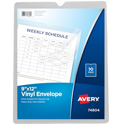 Avery Envelopes de arquivo, organizador de documentos de viagem de 23 x 30 cm, comporta até lençóis,